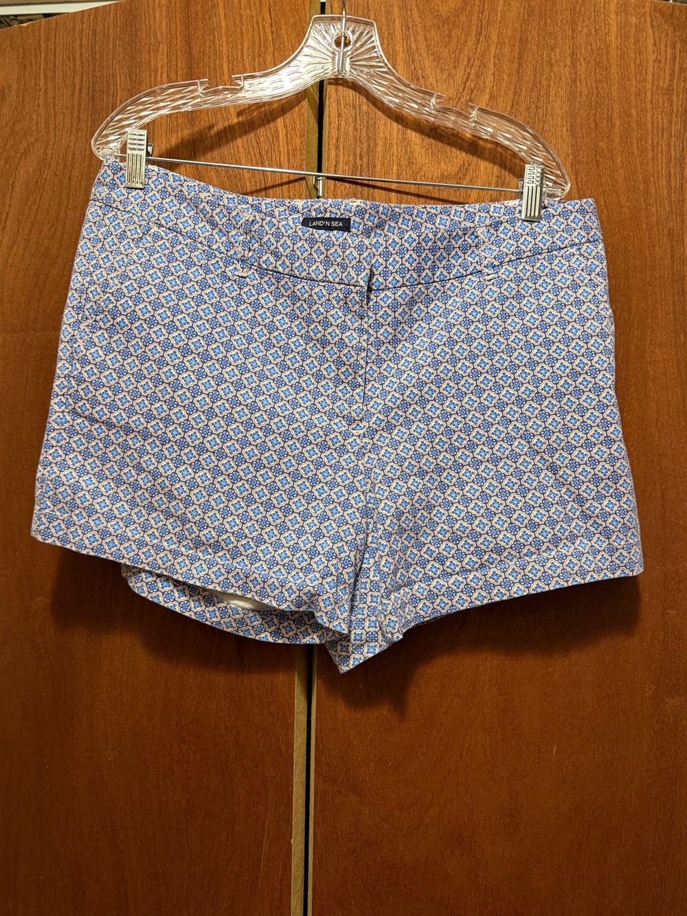 Blue Geometric Print Women’s Shorts